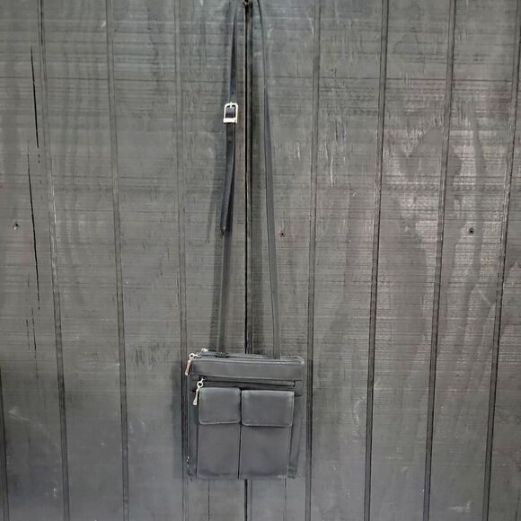 Black Crossbody Travel Bag Purse Catherina Organizer Expandable Pack Handbag EUC - Picture 2 of 13